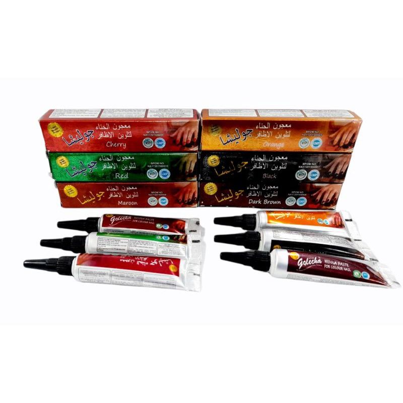 Henna Kuku Golecha Hena Paste Pacar Kuku Halal Pewarna Cat Kuku Nail Colour