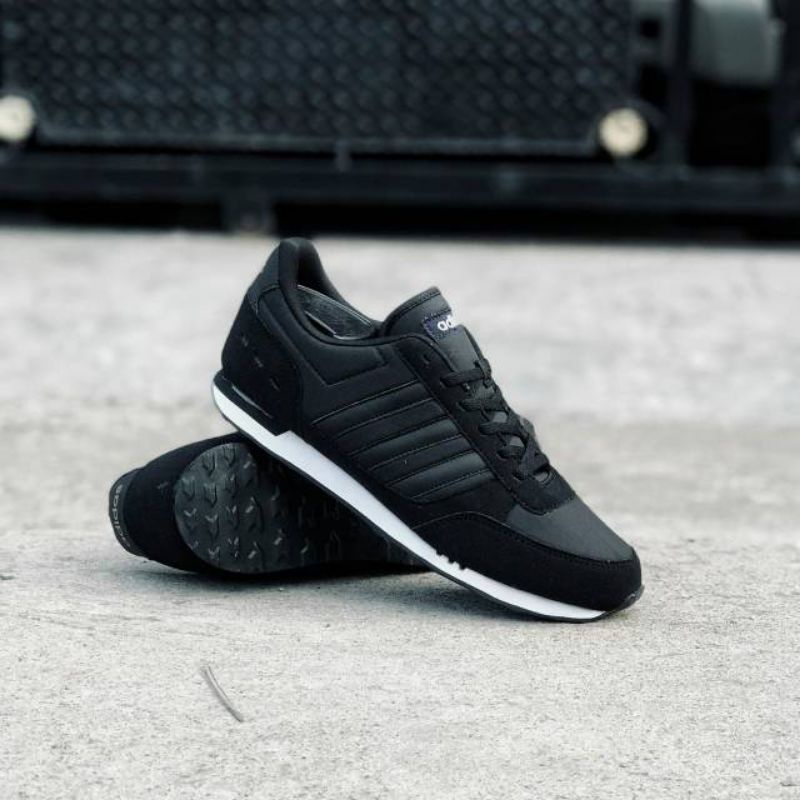 Sepatu adidas neo city racer full black original made in Indonesia