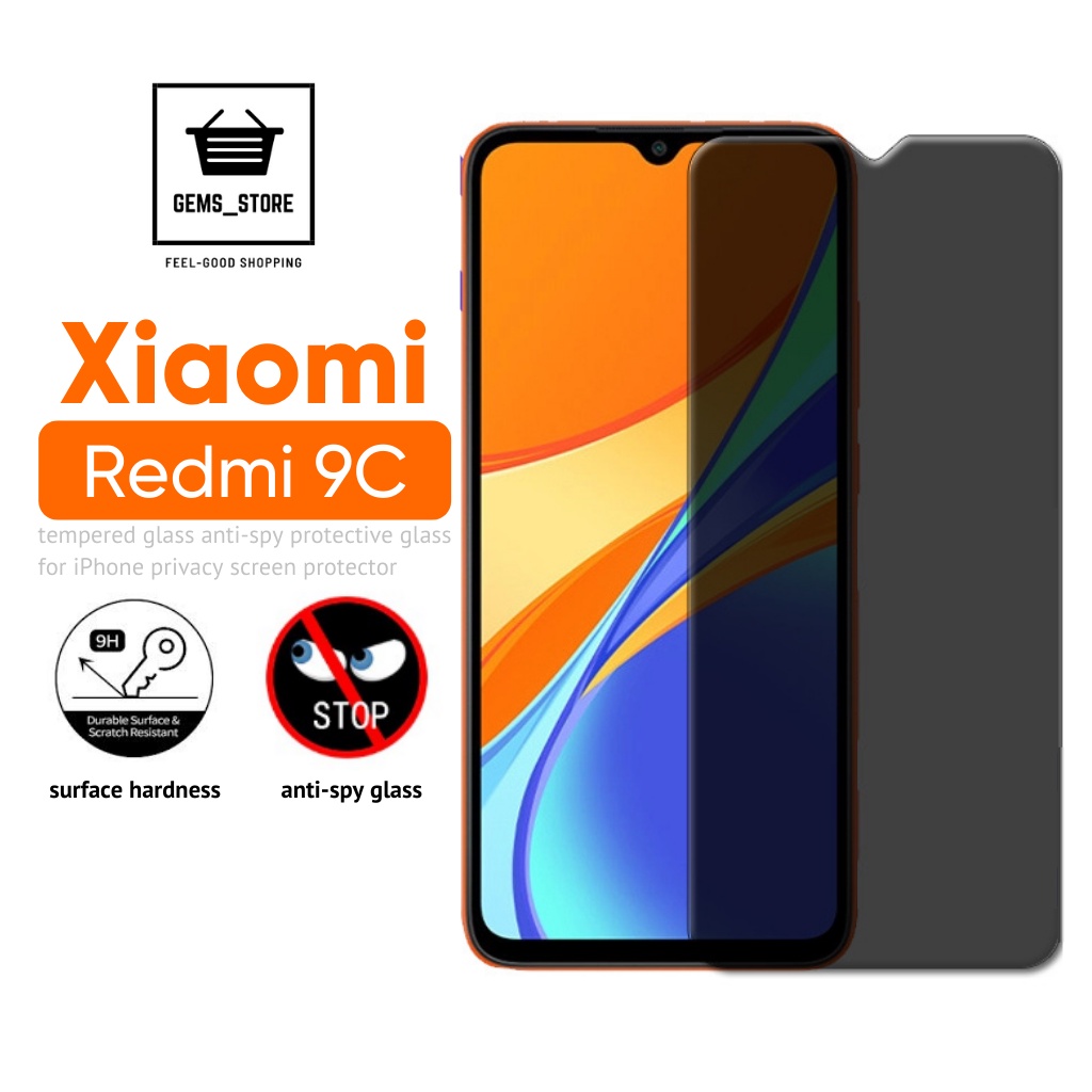 Xiaomi Redmi 9C Anti Spy Tempered Glass