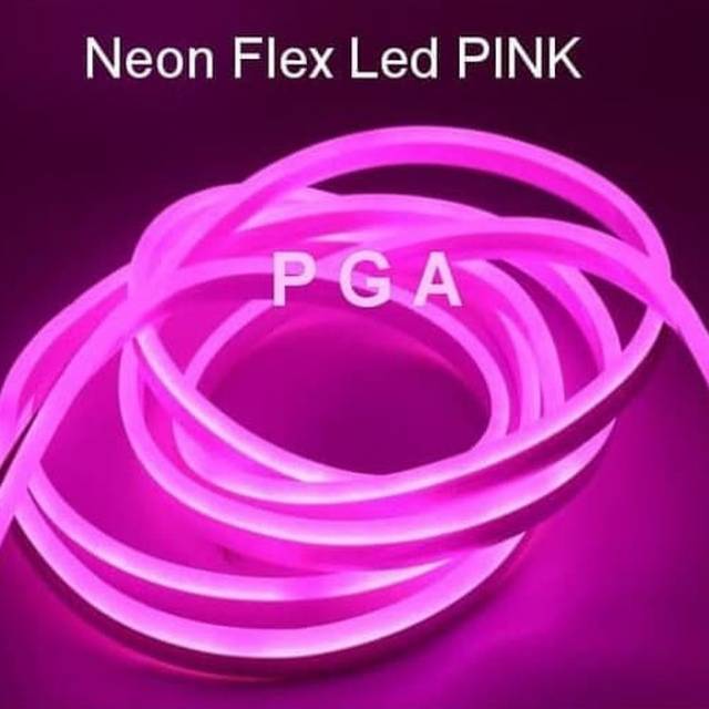 Lampu Neon Flex LED Selang Flexible Strip Fleksibel Merah Muda Pink