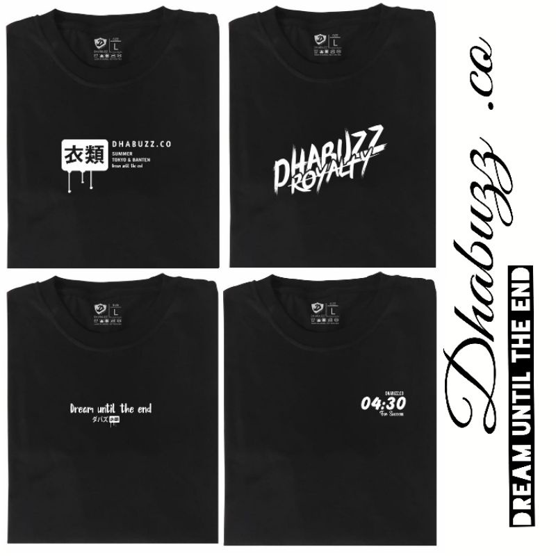 KAOS HITAM PRIA WANITA LOGO SIMPLE RETRO SMALL FONT DREAM LENGAN PENDEK ORIGINAL TERBARU DHABUZZ 2