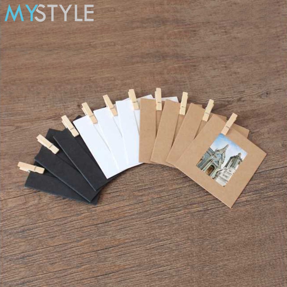 MYSTYLE KOREAN PHOTO FRAME 2R POLOS HITAM PUTIH COKELAT FOTO GANTUNG  ISI 10 PCS BINGKAI FRAME FOTO