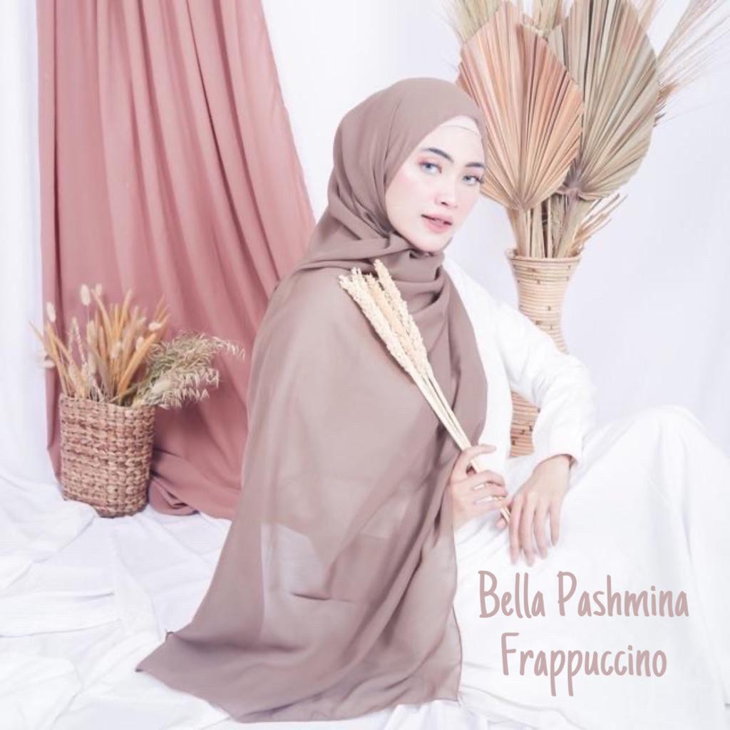 TURUN HARGA !!BELLA PASHMINA / JILBAB KERUDUNG BELLA PASHMINA POLYCOTTON / BISA COD UKURAN 180X75-BELPASH FRAPUCINO