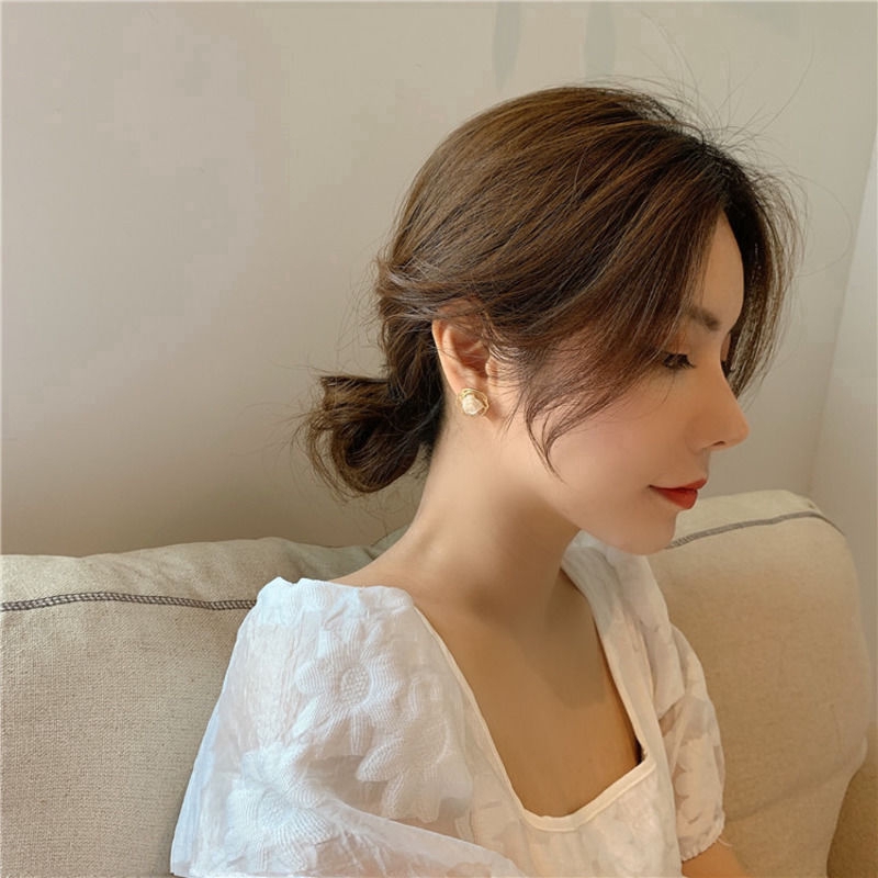 Anting Wanita Tusuk Model Rose Earrings Korean Style-3