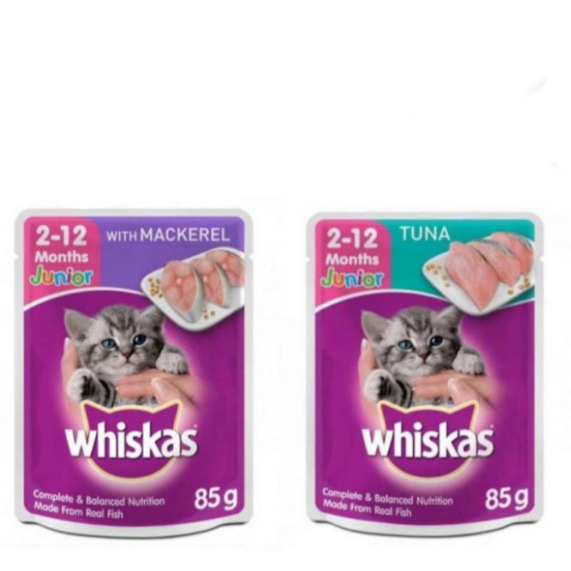 Makanan Basah Kucing Whiskas Junior Pouch 85 gr - Cat Wet Food Sachet