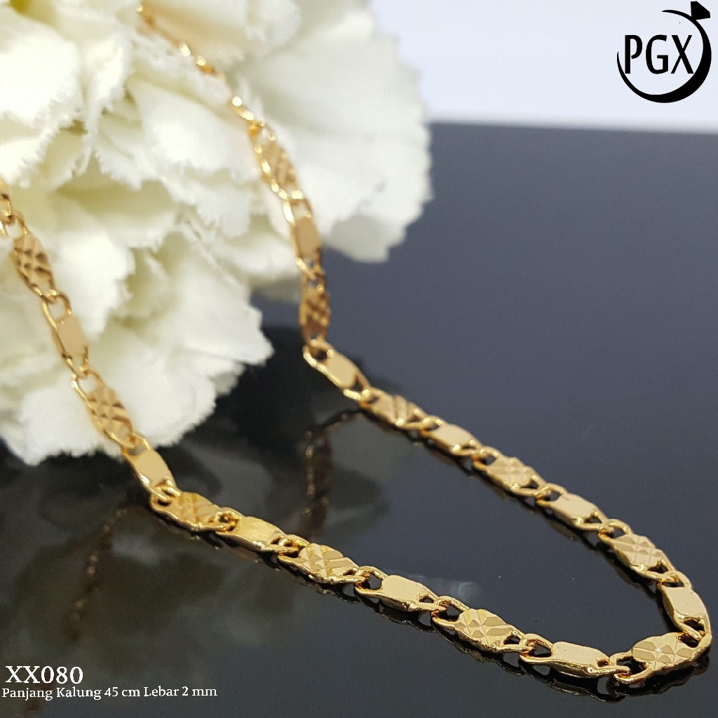 PGX Kalung Pria Wanita Xuping Perhiasan Lapis Emas Aksesoris Fashion Premium - XX080