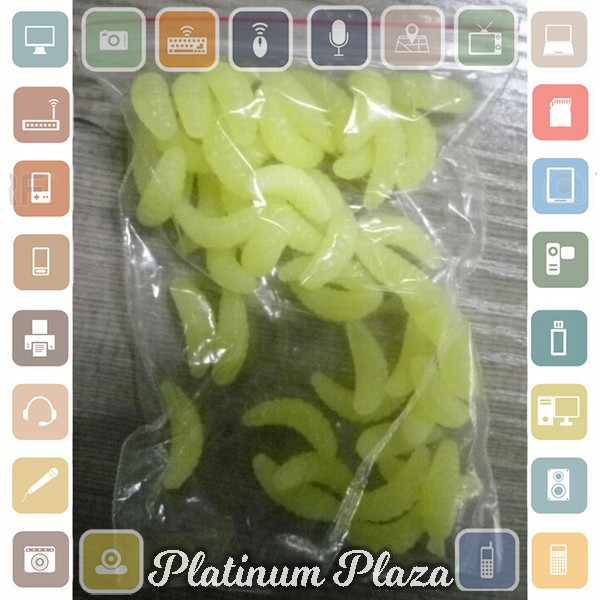 Umpan Pancing bentuk Cacing 50pcs - Yellow`CBLVS9-