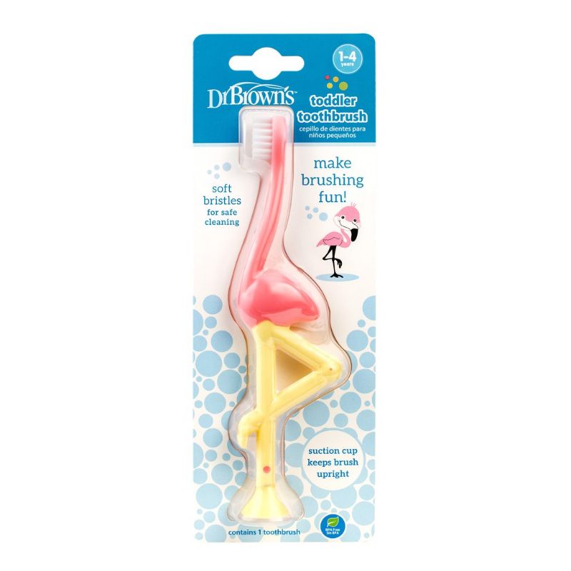 Dr Brown's Toddler Toothbrush 1-4th / Dr Browns Sikat Gigi Anak / Dr Brown Pembersih Mulut Anak Flamingo Crocodile