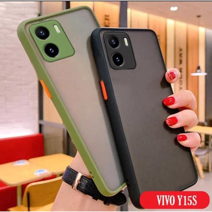 VIVO Y01 CASE MATTE DOVE COLOUR FROSTED CASE DOFF COLOUR - black COVER SOFT CASE