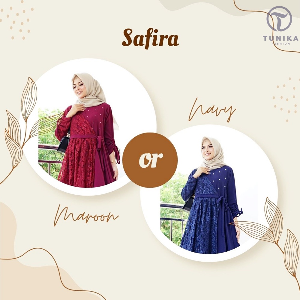 Safira Baju Gamis Brokat Kombinasi Modern Terbaru