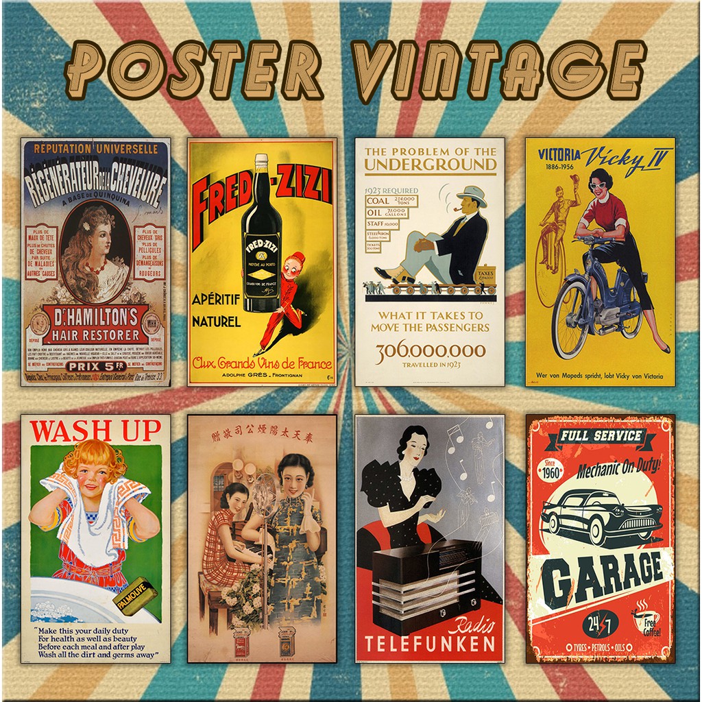 Jual Poster Iklan Jadul Vintage Retro Wallpaper A3 Shopee Indonesia 