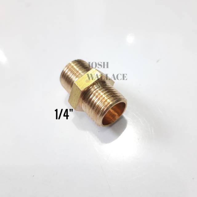 Double Nepel 1/4" KUNINGAN