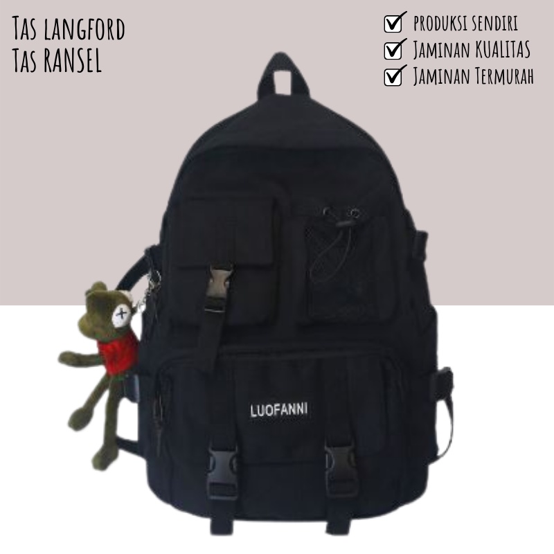 Tas Ransel Backpack Punggung Terbaru Simpel Casual Sekolah Kuliah Outdoor Pria Wanita 001