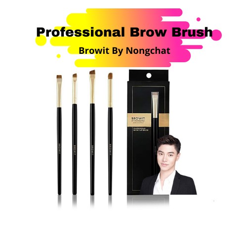 BROWIT BY NONGCHAT Professional Brow Brush By Nongchat Thailand / Blending Flat Angled Kuas Alis Set