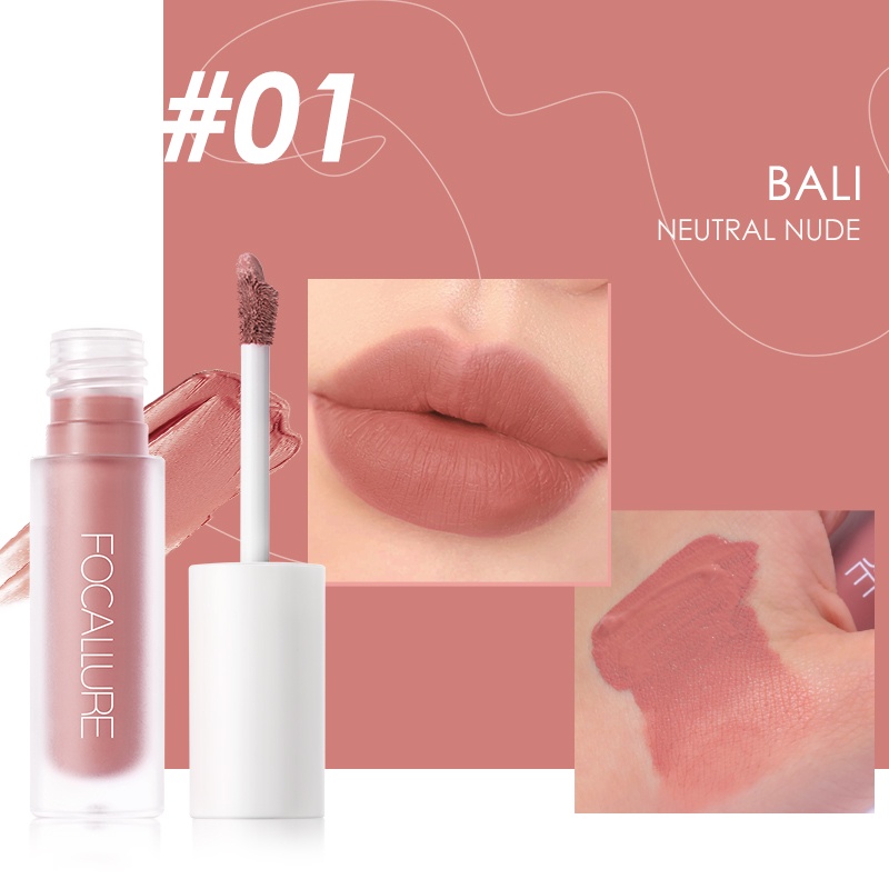 FOCALLURE  Staymax Liquid Lipstik Matte Lembut Melembabkan (100% asli）