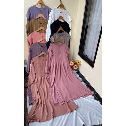 G-G GREGANA DRESS GAMIS RAYON CRINCLE AIRFOW