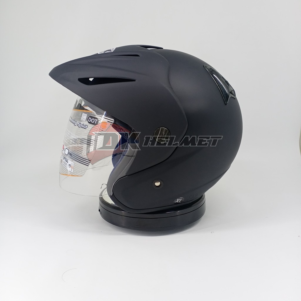 Helm Half Face INK CX22 CX 22 SPORT B Solid Black Matt Doft Doff Original Topi Hitam Polos
