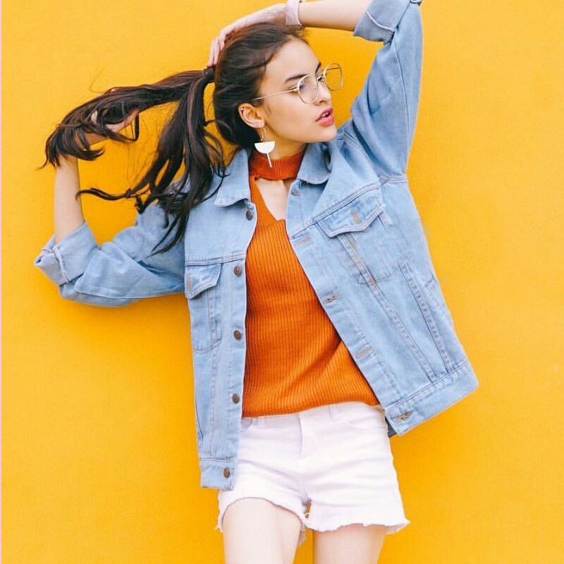 Jaket Jeans Denim Oversize Wanita - Light Blue