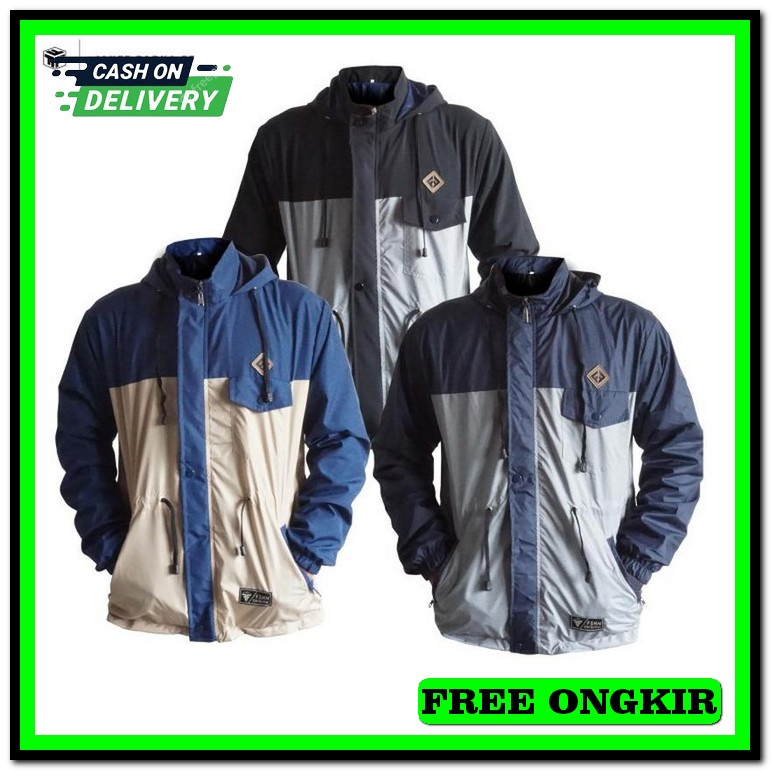 Jaket Pria Parasit Jacket Waterproof Baju Hangat Windproof Original Triple F Jakcet Parasut Parka Th