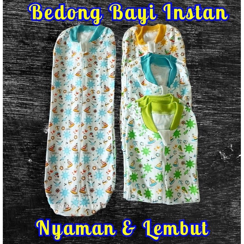 Bedong Bayi Instan Katun Halus Praktis Resleting Bedong Tebal