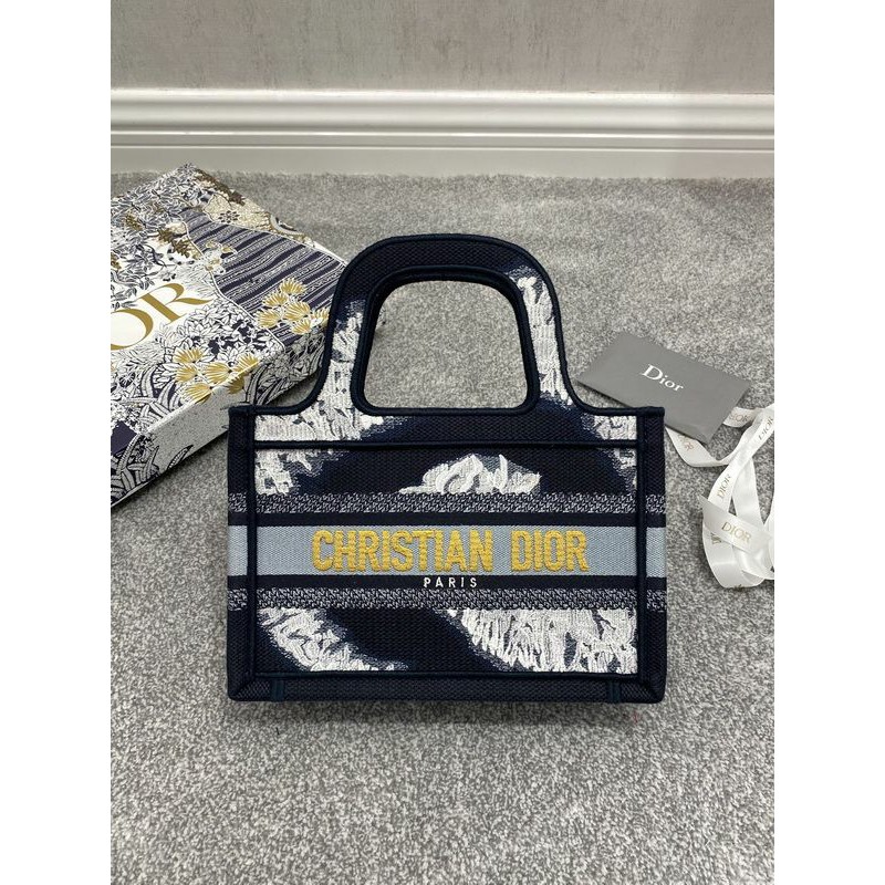 Christian Dior Mini Book Tote Multicolor Tie & Embroidery Preloved