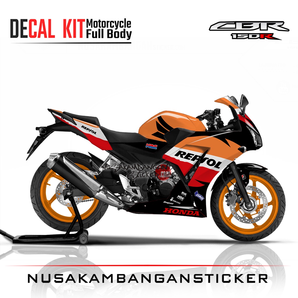 Stiker CBR 150 K45 REPSOL OREN