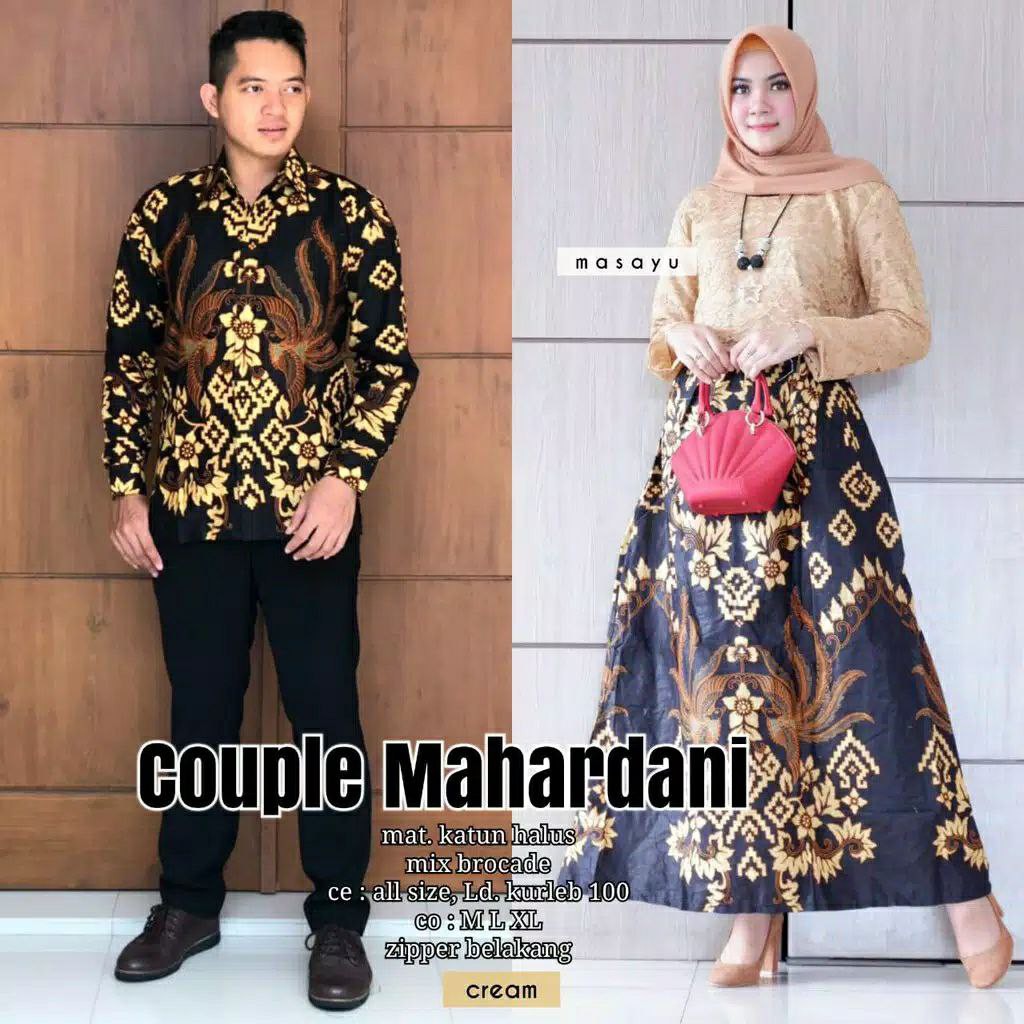 TERMURAH IPNU LAWASAN Couple Batik Gamis Brokat 2564 Maura Couple