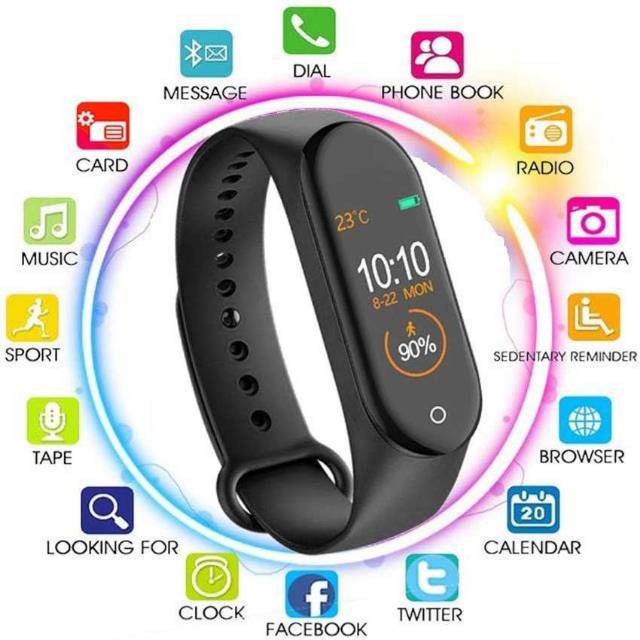 M4 Plus Smart Watch Sport Jam Tangan Pintar Xiaomi Mi Band 4 Replica