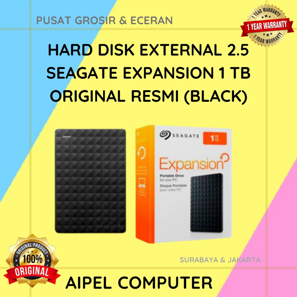 EXP1 | HARD DISK EXTERNAL 2.5 SEAGATE EXPANSION 1 TB ORIGINAL RESMI (BLACK)