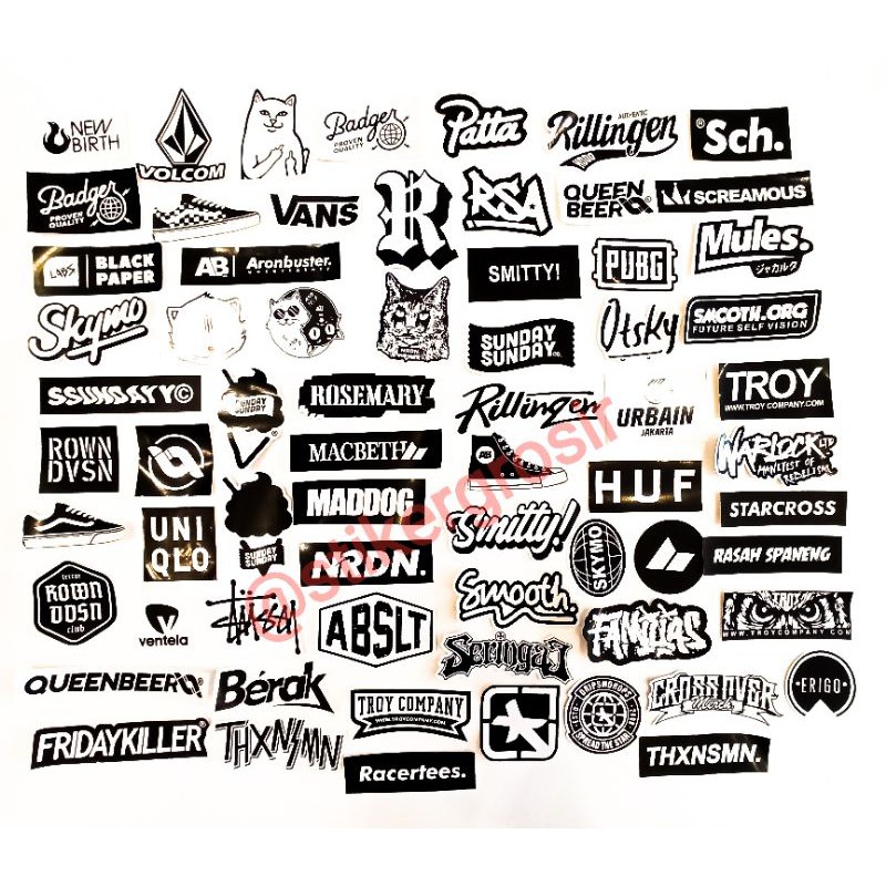 Jual Stiker Sticker Brand Distro Paket Isi 25 Pcs Graftac Vinil Case