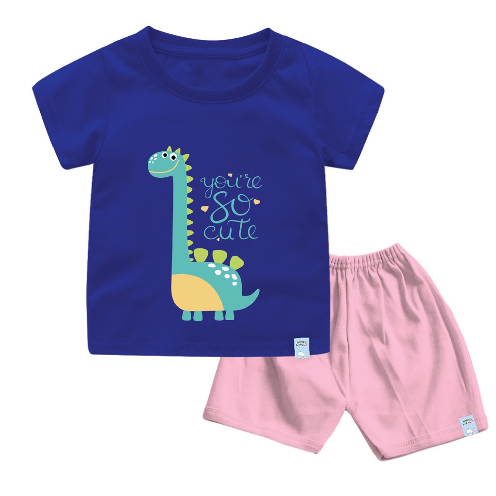 Naked &amp; Free Kaos Setelan Bayi &amp; Anak Baby Dinosaurus - Bahan Katun Combed 30s Lembut &amp; Nyaman