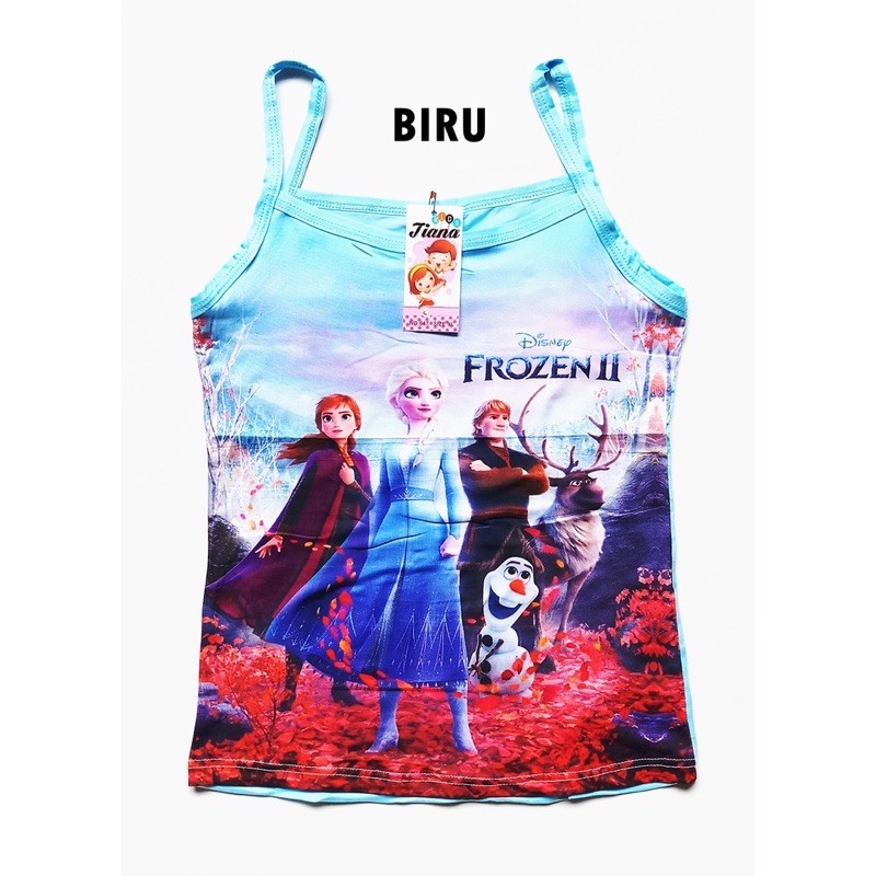 Singlet Anak Perempuan Cewek Motif Frozen 2-10 Th Bahan Katun Premium / Kaos Dalam Anak Cewek Frozen