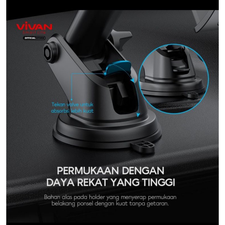 Vivan Car Holder CHS10 Smart Lock 360° - Vivan CHS10 Stand Holder Car