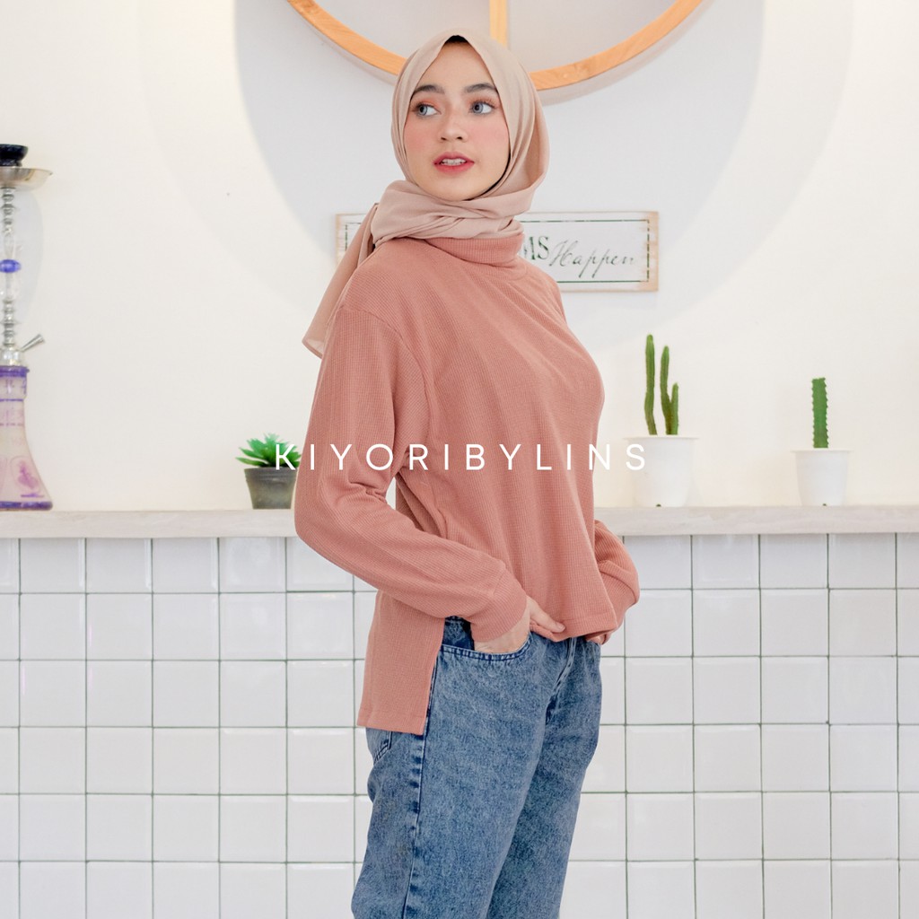 𝑲𝑰𝒀𝑶𝑹𝑰𝑩𝒀𝑳𝑰𝑵𝑺 Cleva Turtle Hilow Top Fashion Wanita Atasan Turtleneck Cewek Outfit Lebaran 2021-1