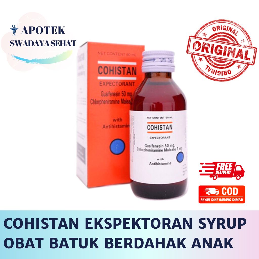 COHISTAN EKSPEKTORAN SYRUP 100 ML - Obat Batuk Berdahak 60 ML Anak Sirup