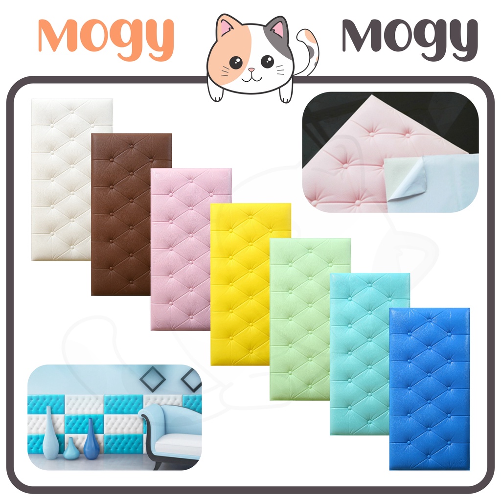 MOGYMOGY HL0206 Wallpaper 3D Foam Kedap Suara Tahan Air Headboard Bed Wallfoam Empuk