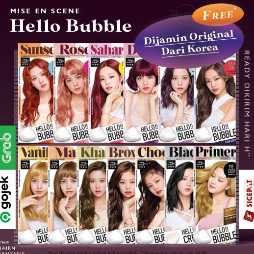 Mise En Scene Hello Bubble x Black Pink Dye Hair Coloring Cat Rambut