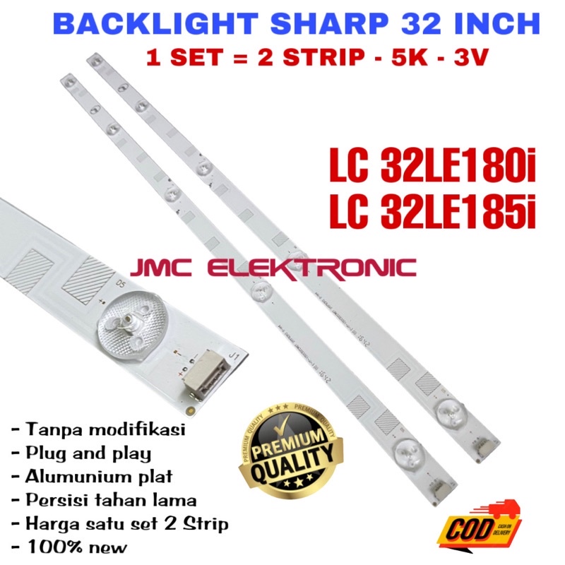 BACKLIGHT TV LED SHARP 32 INC LC32LE180I LC32LE185I LC 32LE180I 32LE185I 32LE180 32LE185 I LAMPU BL 