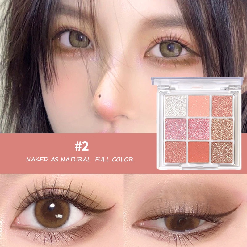 【READY STOCK】MGL 9 Shades Korean Eyeshadow Palette Matte + Highlight And Waterproof EyeShadow