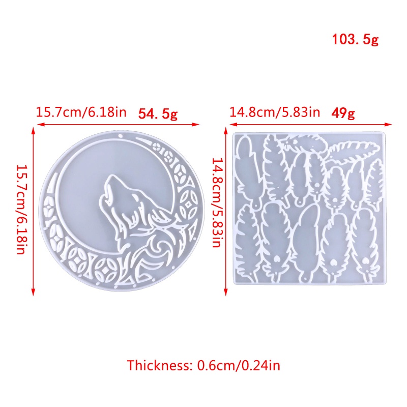 Siy Cetakan Resin Epoksi Silikon Bentuk Bulu Serigala Untuk Membuat Perhiasan DIY