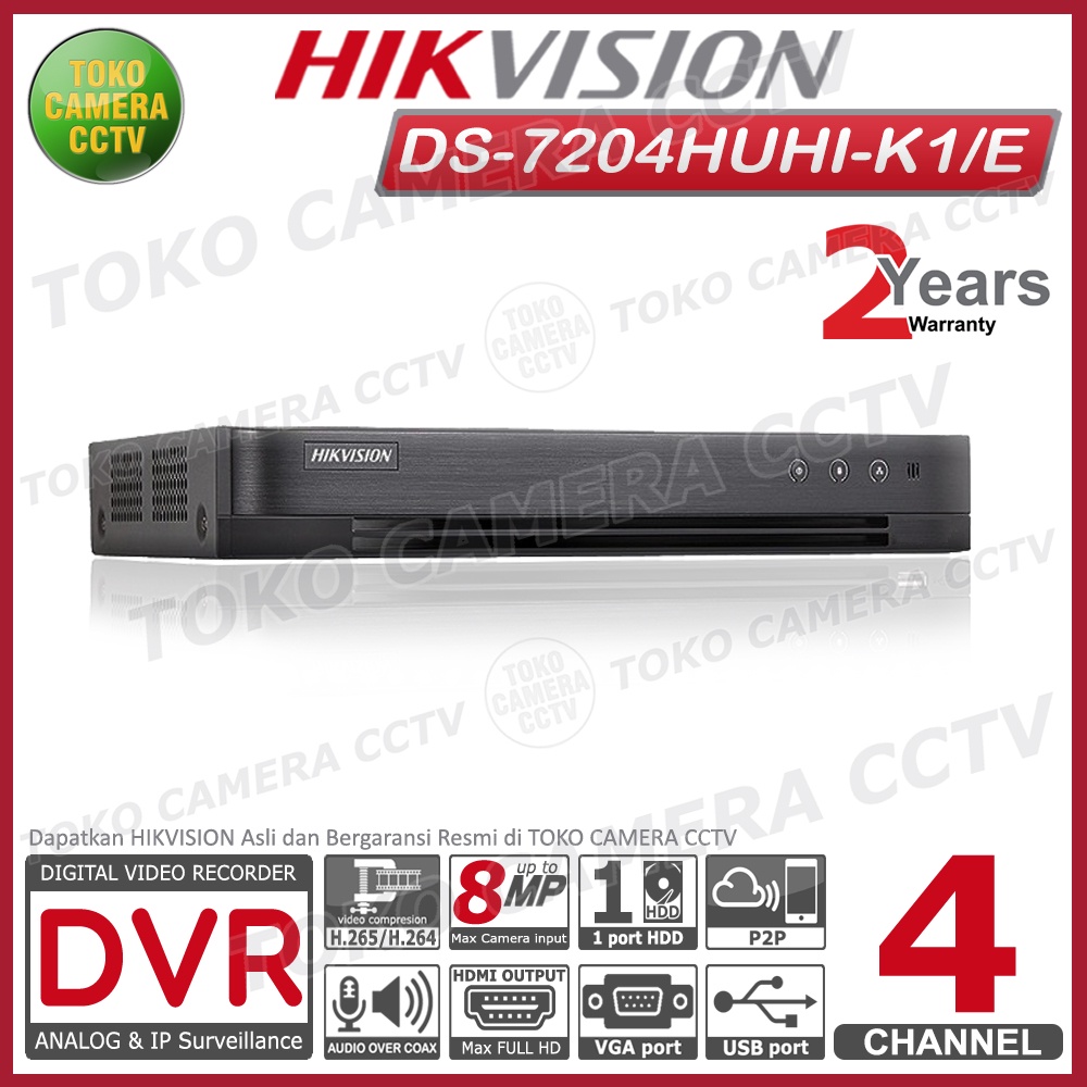 DVR RECORDER CCTV HIKVISION 4 CHANNEL CCTV HIKVISION 4CH 5MP