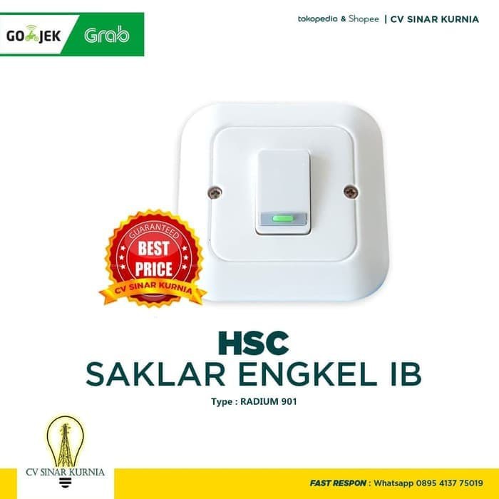 Saklar Engkel Saklar tunggal Saklar HSC 901 Engkel IB inbow Warna Radium Putih