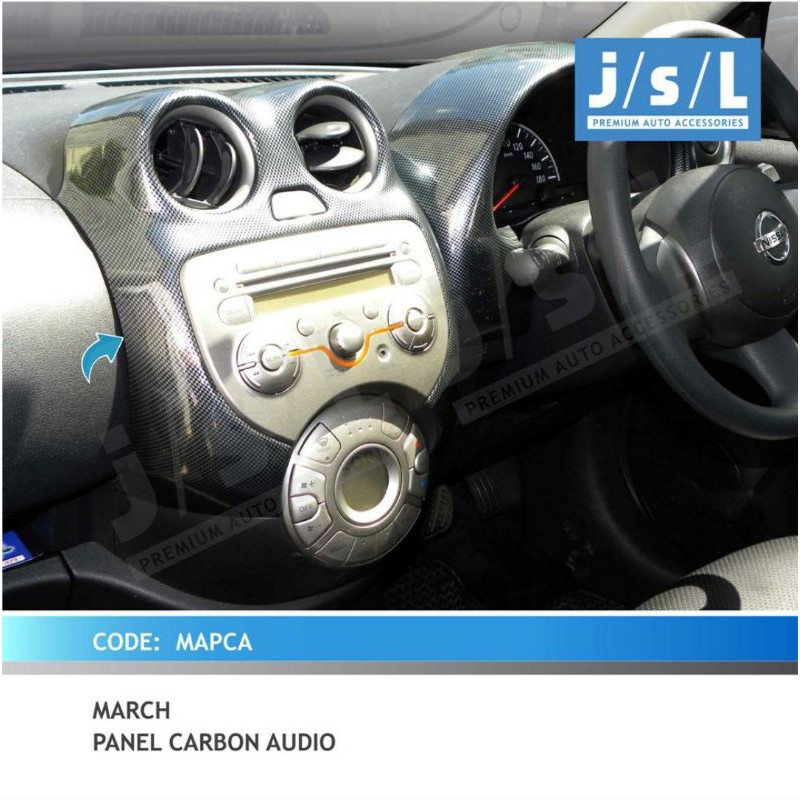 panel carbon audio Nissan March jsl