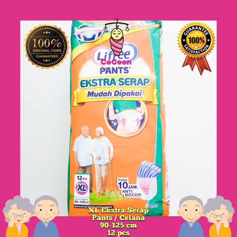 Popok Dewasa Lifree Pants Ekstra Serap XL12 XL 12 Tipe Celana