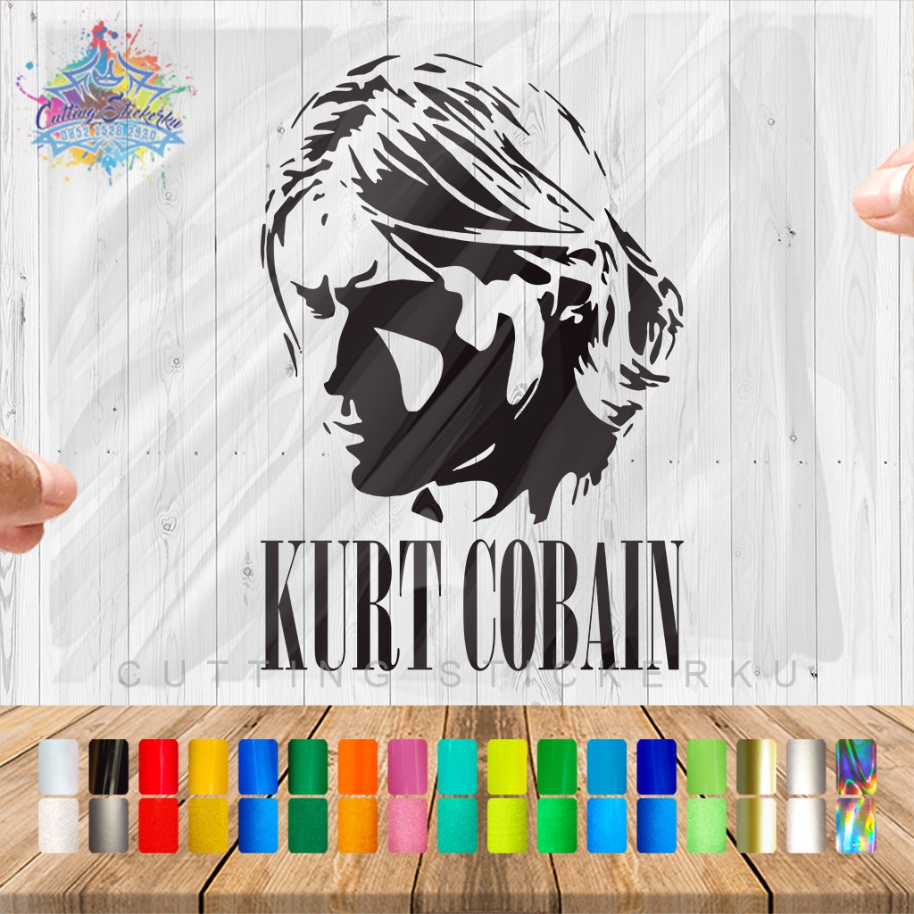 Cutting Stiker Kurt Cobain (Nirvana) Variasi Motor Mobil Sticker Timbul Keren Nyala Dasbor Spakbor Visor Body Kaca Helm Laptop Hologram Reflective Tahan Air Bodi Samping Nama Jepang Scoopy Vario Beat NMAX PCX Vespa Aesthetic Pickup Anime Windshield