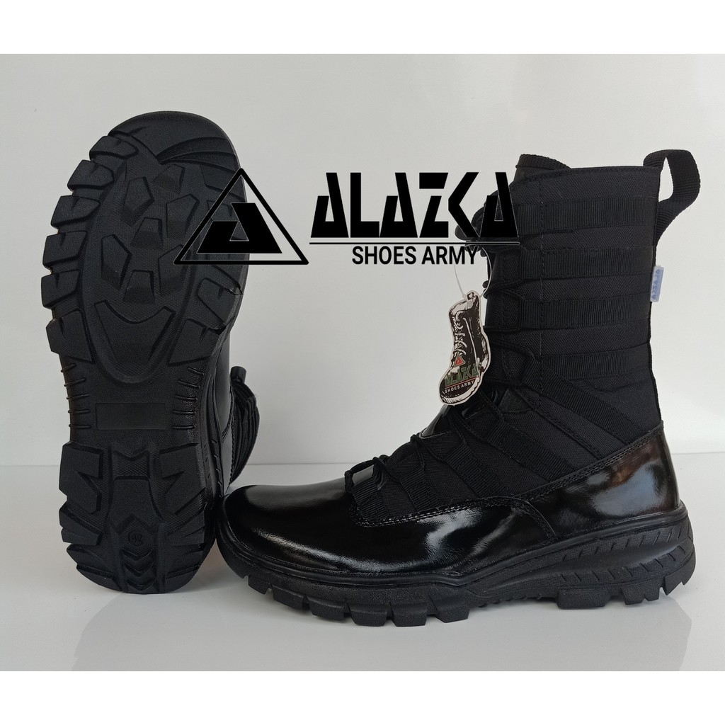 Sepatu PDL Kulit Ninja Nike Series Kilap Merek Alazka