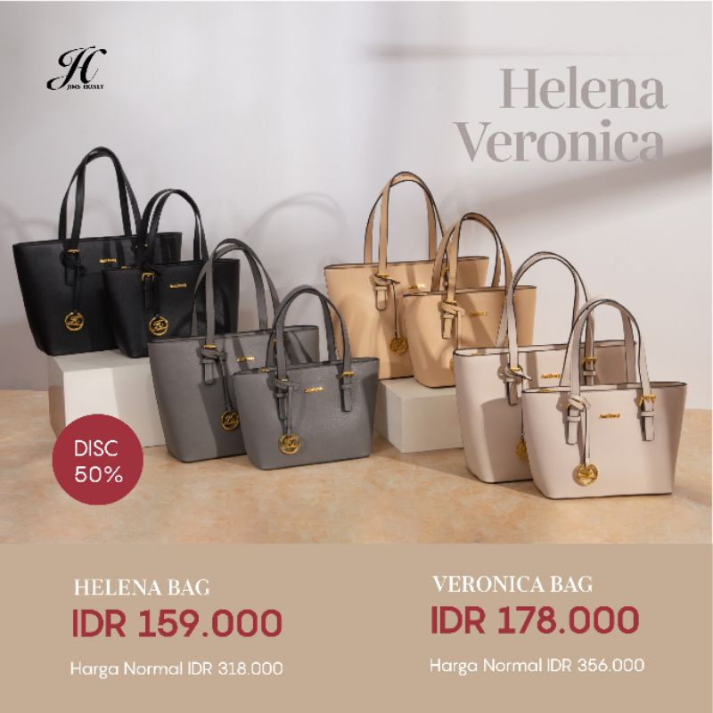 Veronica Helena bag jimshoney original tas selempang wanita murah fashion import tas kerja  cod