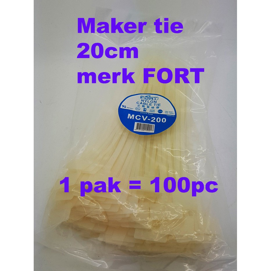 

Maker TIE 20 cm x 3.8mm Pengikat Kabel label / Cable Ties Label name