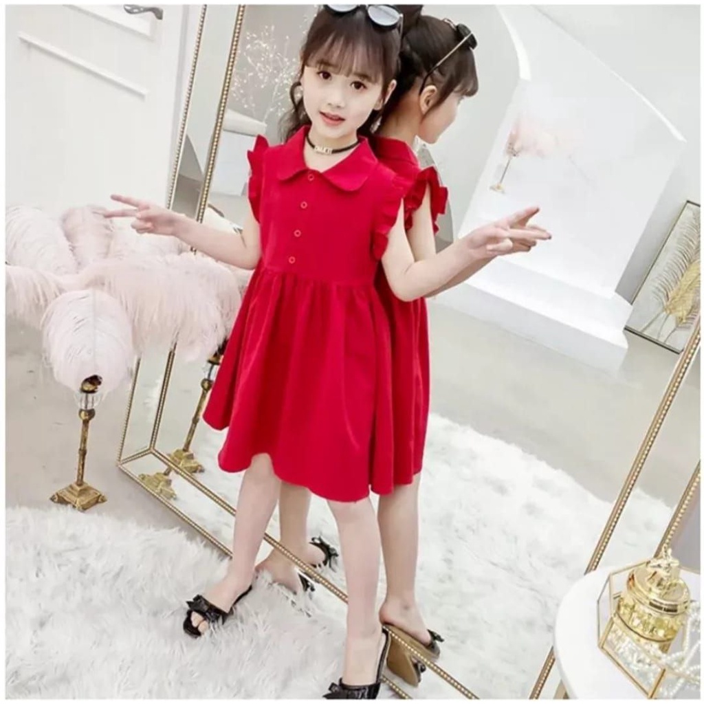 Dress anak lucu import/ gaun pesta anak terbaru/ dress casual anak perempuan RC 637 Ro/ dress pantai anak murah