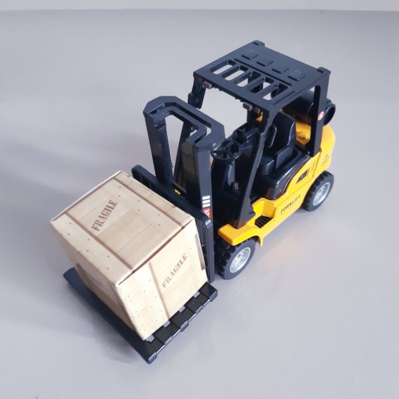 Diecast Truck Forklift Alloy - Miniatur Mobil Truk Alat Berat Forklip